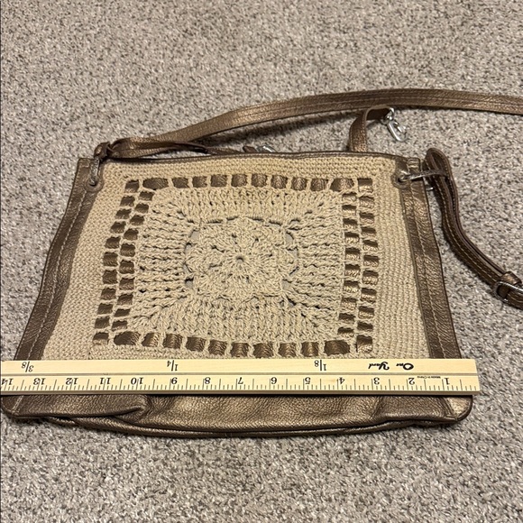 Brighton Chic Bronze and Tan Crochet Shoulder Bag A552752 - Picture 11 of 12